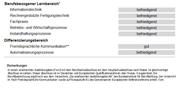 Die erste Seite, auf der nicht alle Bemerkungen zu sehen sind.