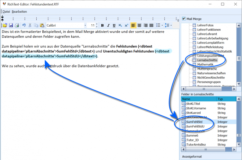 Datei:SchILD Reports Serienbriefe MailMerge.png