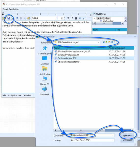 Datei:SchILD Reports Serienbriefe MailMerge Speichern.png