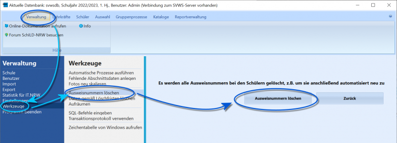 Datei:SchILD Verwaltung Werkzeuge AusweisnummernLöschen.png