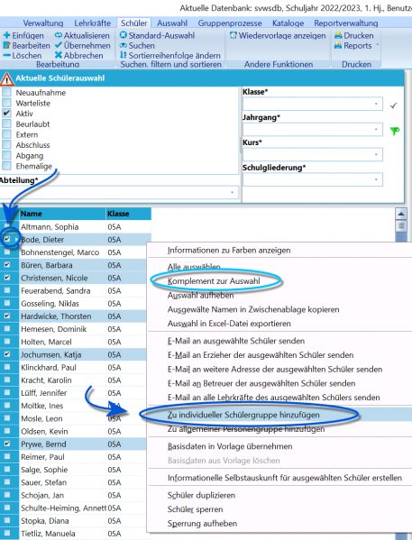 Datei:SchILD Tutorials IndividuelleSchuelergruppen 2 Kontextmenu.png