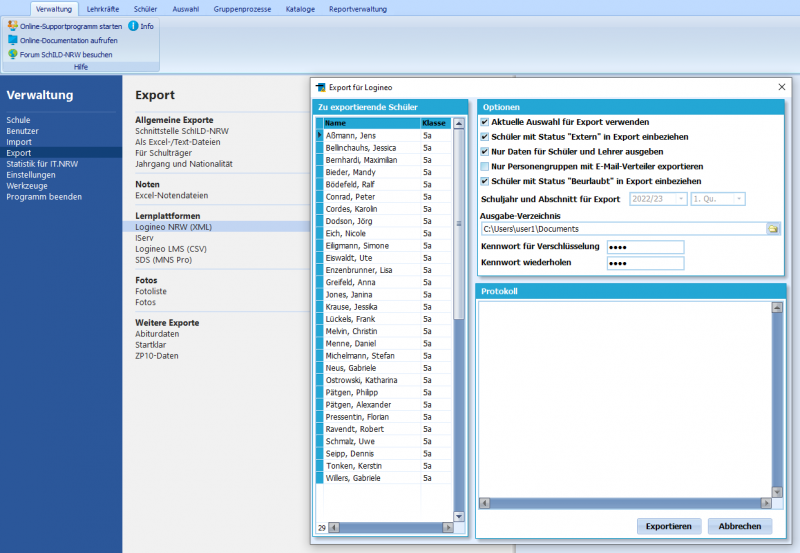 Datei:Schild Verwaltung Export Logineo XML 01.png