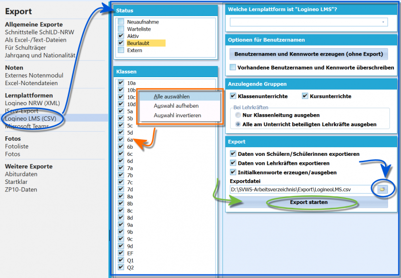 Datei:Schild Verwaltung Export Logineo LMS CSV.png