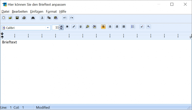 Datei:SchILD Reports Serienbriefe BrieftextEingeben.png