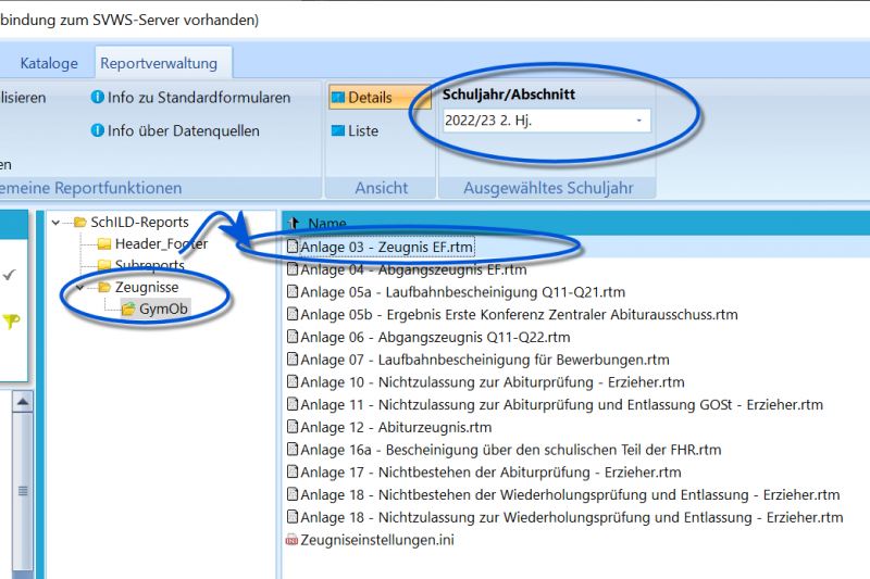 Datei:SchILD Zeugnisdruck DruckReportverwaltung.png