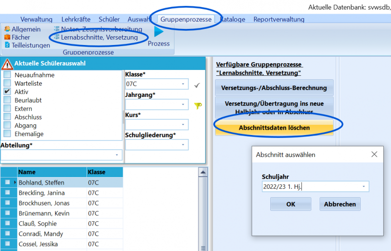 Datei:SchILD Gruppenprozesse AbschnittsdatenLoeschen.png