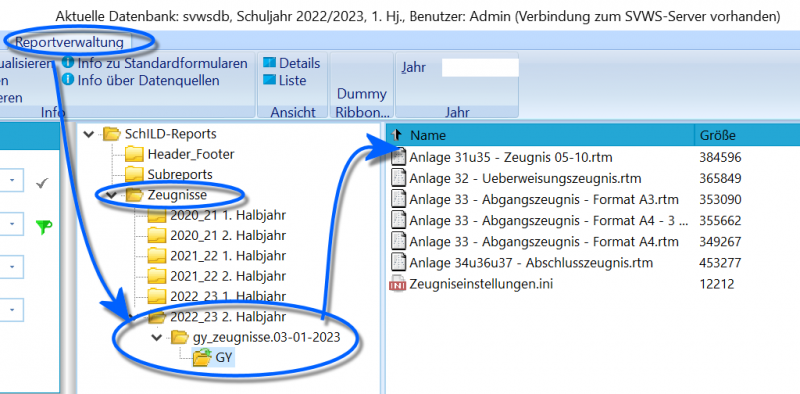 Datei:SchILD Report Zeugnisse 5 Reportexplorer.png