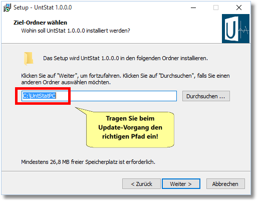 Installationspfad überprüfen